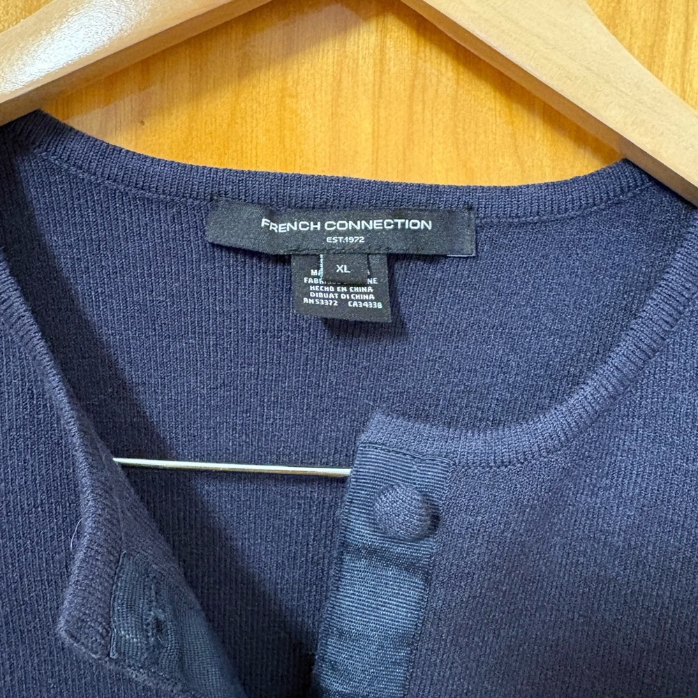 French Connection Cosysoft knit vest navy button down sleeveless sweater - Picture 4 of 5